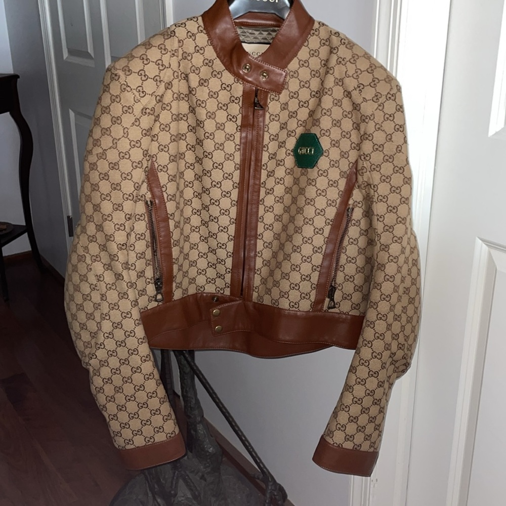 (GUCCI) RARE 100th Anniversary of the house of Gucci Leather Jacket